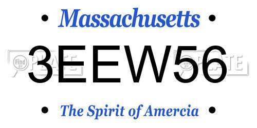 3EEW56 Massachusetts License Plate