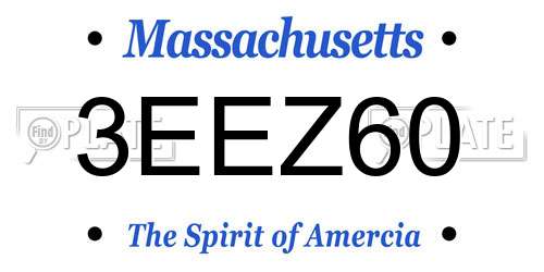 3EEZ60 Massachusetts License Plate