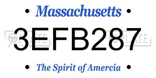 3EFB287 Massachusetts License Plate