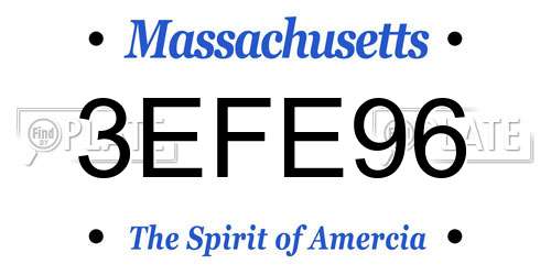 3EFE96 Massachusetts License Plate