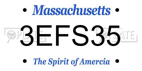 3EFS35 Massachusetts License Plate