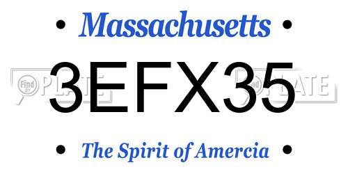 3EFX35 Massachusetts License Plate
