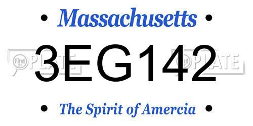 3EG142 Massachusetts License Plate