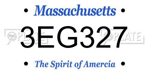 3EG327 Massachusetts License Plate