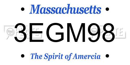 3EGM98 Massachusetts License Plate