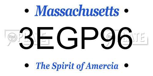 3EGP96 Massachusetts License Plate