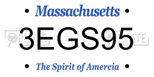 3EGS95 Massachusetts License Plate