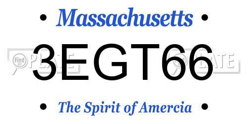 3EGT66 Massachusetts License Plate
