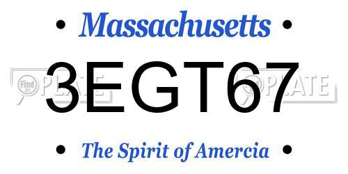3EGT67 Massachusetts License Plate