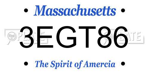 3EGT86 Massachusetts License Plate