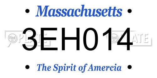 3EH014 Massachusetts License Plate