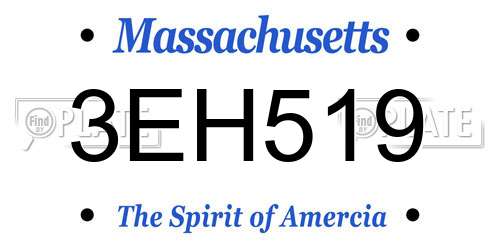 3EH519 Massachusetts License Plate
