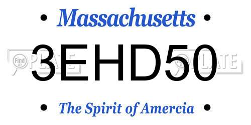 3EHD50 Massachusetts License Plate