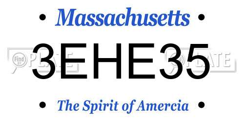 3EHE35 Massachusetts License Plate