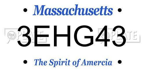3EHG43 Massachusetts License Plate