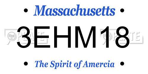 3EHM18 Massachusetts License Plate