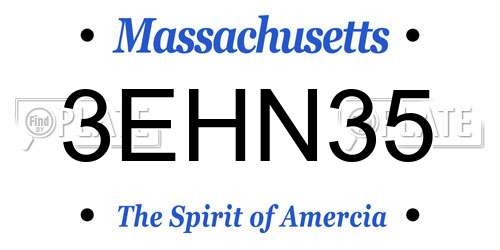 3EHN35 Massachusetts License Plate