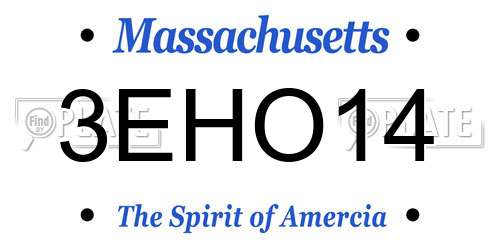 3EHO14 Massachusetts License Plate