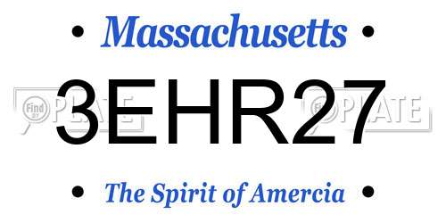 3EHR27 Massachusetts License Plate