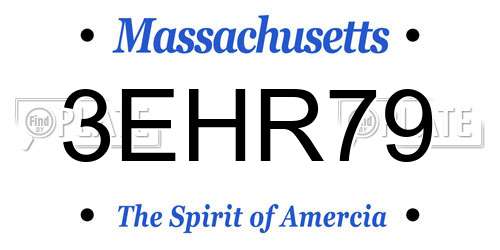 3EHR79 Massachusetts License Plate