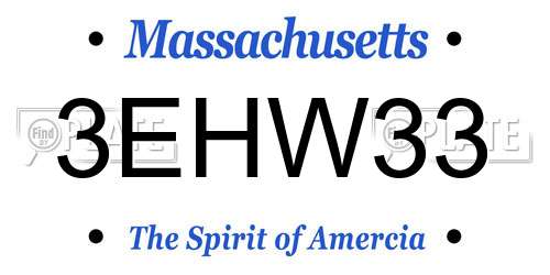 3EHW33 Massachusetts License Plate
