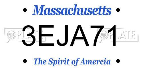 3EJA71 Massachusetts License Plate