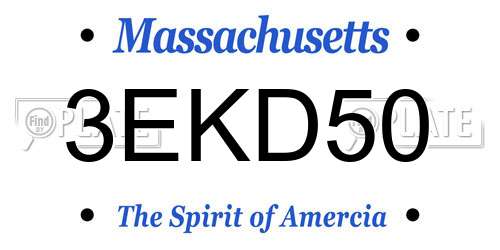3EKD50 Massachusetts License Plate