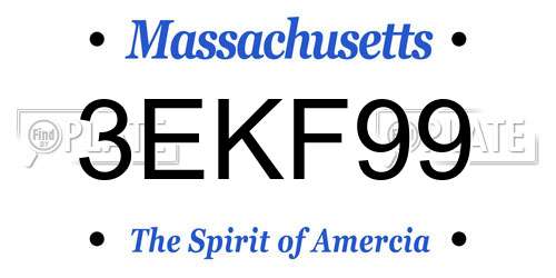 3EKF99 Massachusetts License Plate