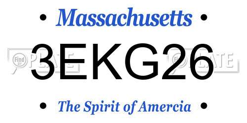 3EKG26 Massachusetts License Plate