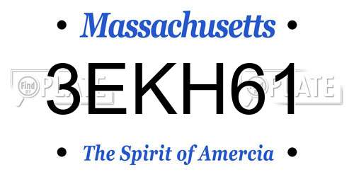 3EKH61 Massachusetts License Plate