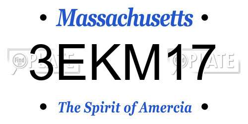 3EKM17 Massachusetts License Plate
