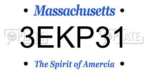 3EKP31 Massachusetts License Plate