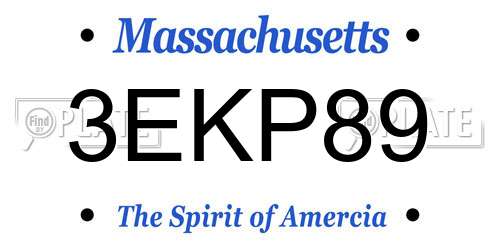 3EKP89 Massachusetts License Plate