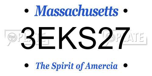 3EKS27 Massachusetts License Plate