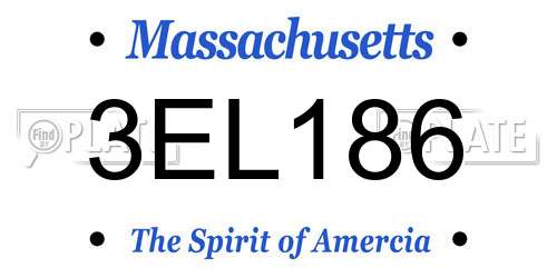 3EL186 Massachusetts License Plate