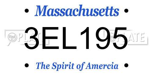3EL195 Massachusetts License Plate
