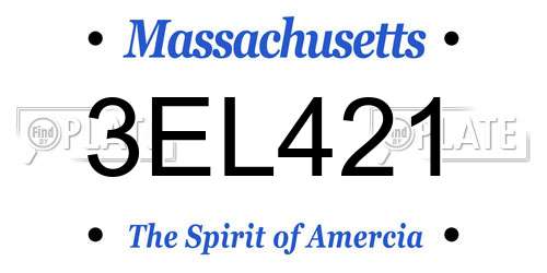 3EL421 Massachusetts License Plate