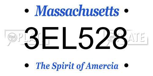 3EL528 Massachusetts License Plate