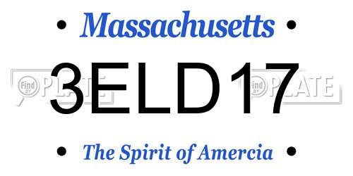 3ELD17 Massachusetts License Plate