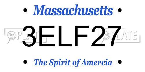 3ELF27 Massachusetts License Plate