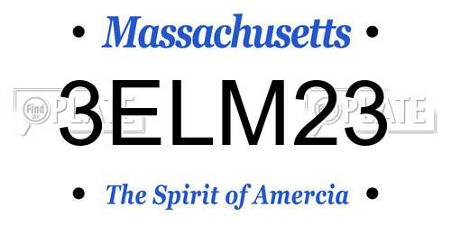 3ELM23 Massachusetts License Plate