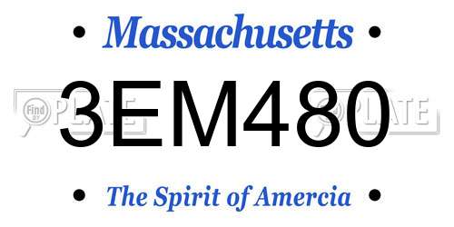 3EM480 Massachusetts License Plate