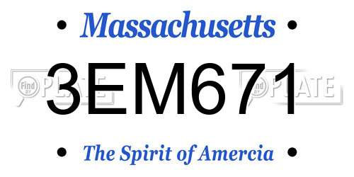 3EM671 Massachusetts License Plate