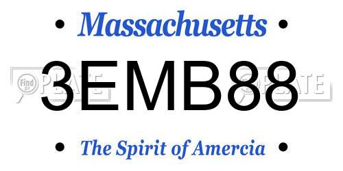 3EMB88 Massachusetts License Plate