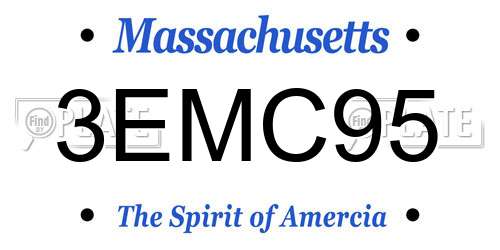 3EMC95 Massachusetts License Plate