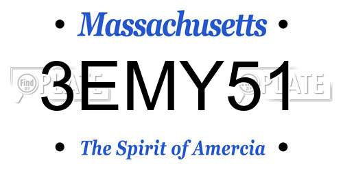 3EMY51 Massachusetts License Plate