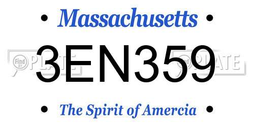 3EN359 Massachusetts License Plate