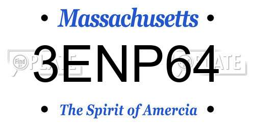 3ENP64 Massachusetts License Plate