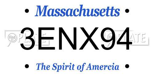 3ENX94 Massachusetts License Plate
