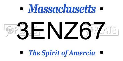 3ENZ67 Massachusetts License Plate